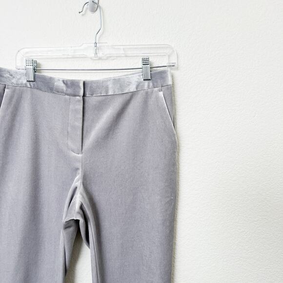 [Topshop] Gray Velvet Slim Straight Ankle Length Trouser Pants Mid Rise Size 6 - Picture 3 of 11